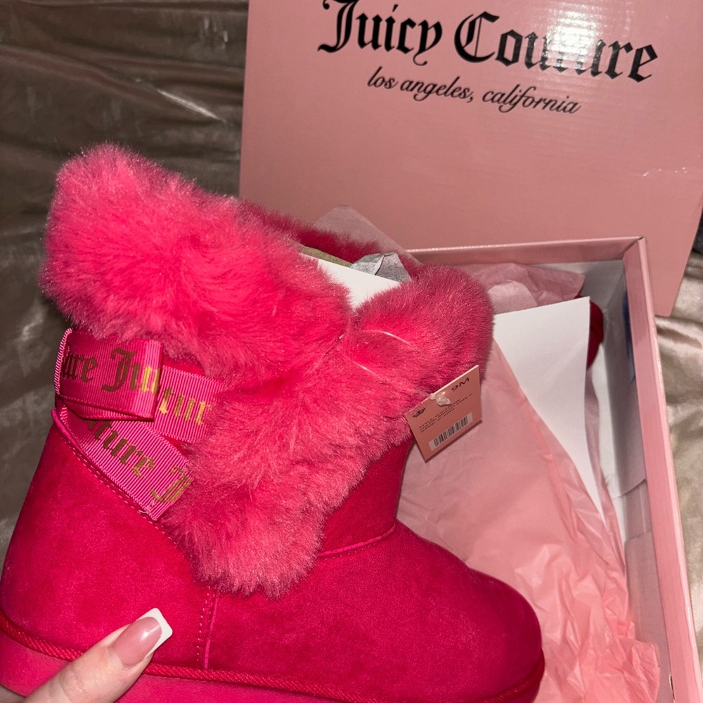 Juicy Couture Pink Fur Boots